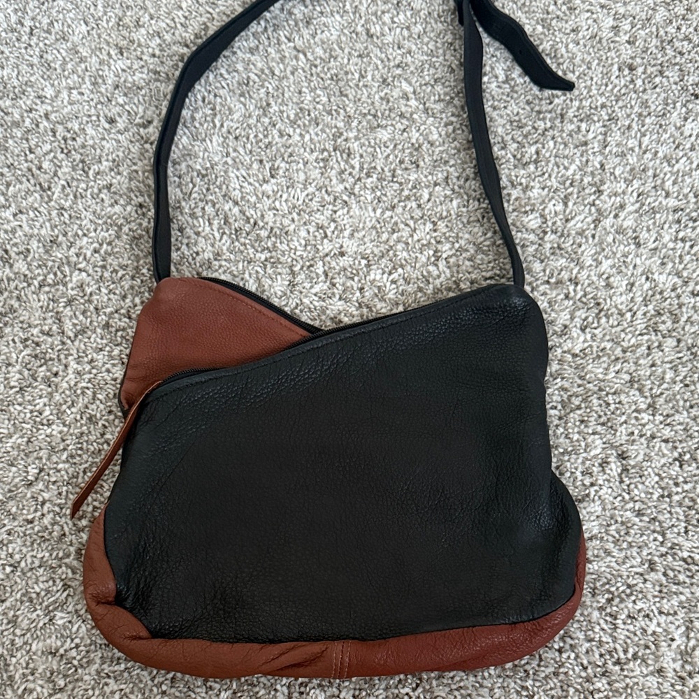 Vintage Genuine Deerskin Purse Black and Brown Raven Works Ohio Luxuriously Soft
